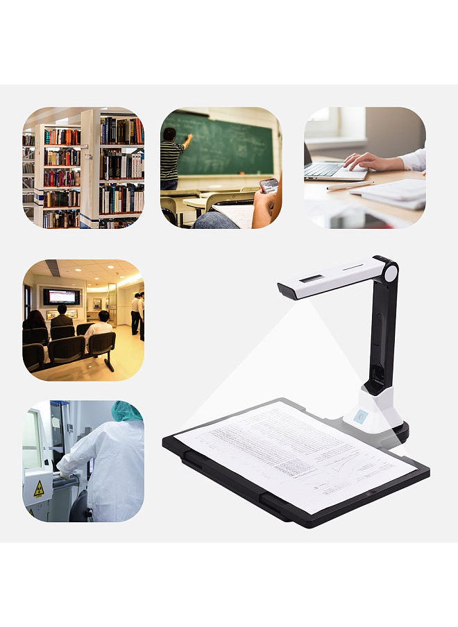 Generic - BK50 Portable 10 Mega-pixel High Definition Scanner Capture Size A4 Document Camera with Hard Plastic Plate for Card Passport File Documents Recognition Support 7 Languages - Image 1