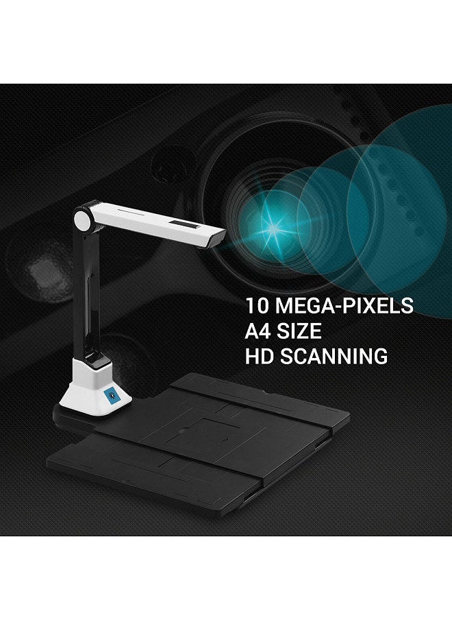 Generic - BK50 Portable 10 Mega-pixel High Definition Scanner Capture Size A4 Document Camera with Hard Plastic Plate for Card Passport File Documents Recognition Support 7 Languages - Image 1