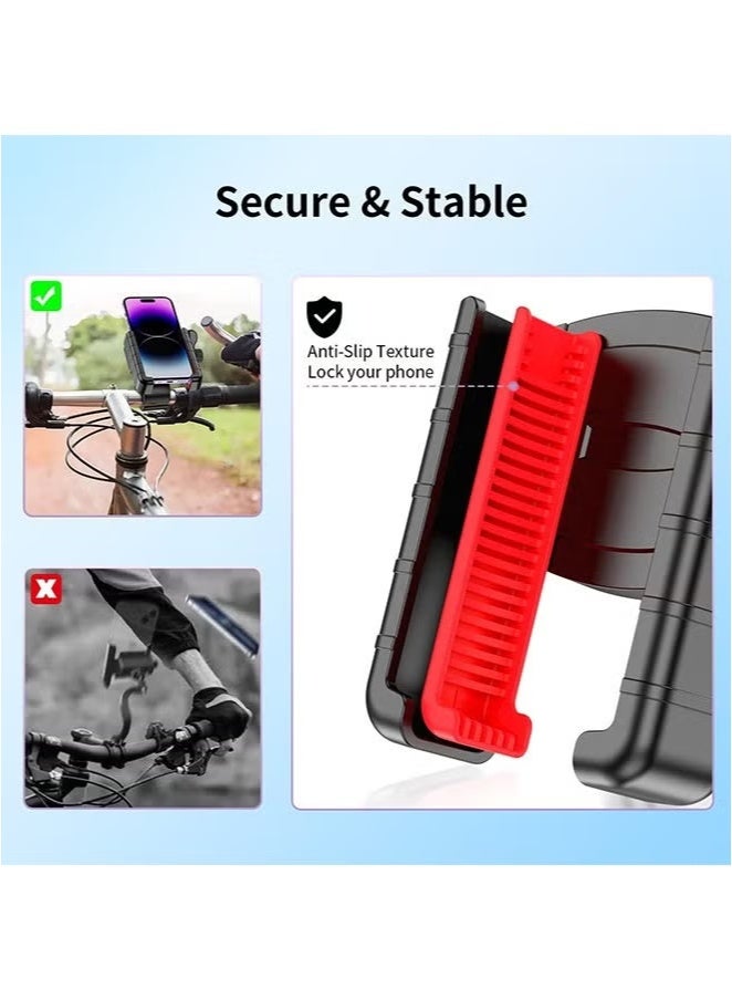 Generic Bike Phone Mount Holder, Motorcycle Phone Mount for Electric Scooter, Mountain, Dirt Bike and Motorcycle - 360° Rotate Suitable for iPhone & Android Smartphones from 4.5-7.0 inches  - Image 4