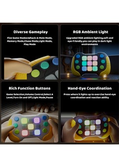 Excefore 5 Modes Handheld Game for Kids Aldult Pop It Fast Quick Push Button Popper Poppet Game Push Pop Game It Fidget Toys Electric Music Toys Whack a Mole Puzzle Game Machine for Birthday Gifts  - Image 3