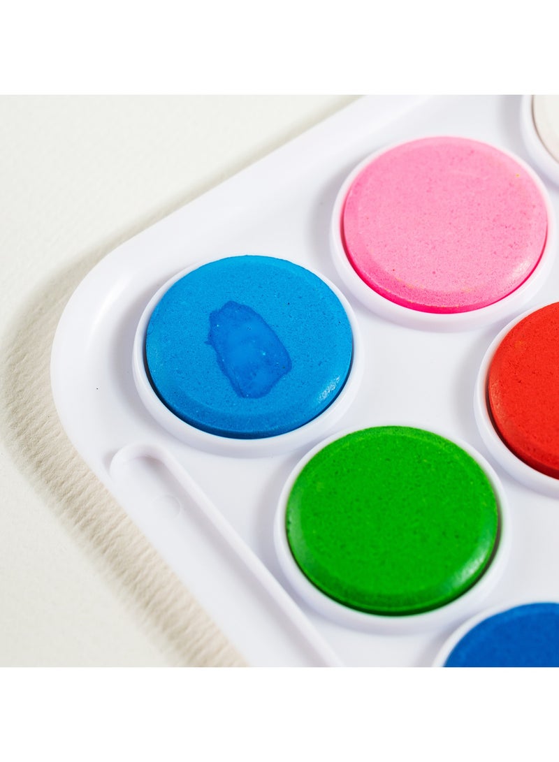 Deli EC20-8 Watercolor Paint Set φ28mm, 8 Colors – ideal for kids’ art and school use - Image 2