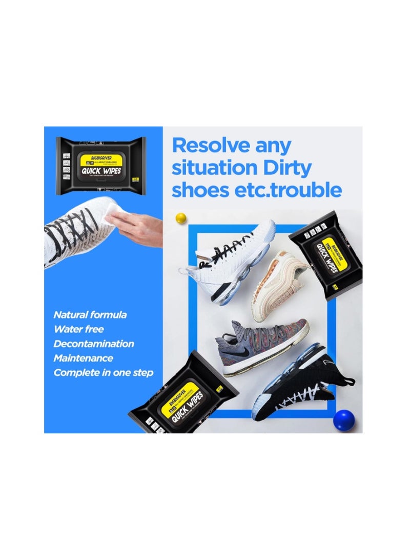 BIGBIGRIVER Shoe Cleaning Wet Wipes 2 Packs 30 Pcs Each for Leather Shoes, Sneakers , Sports Shoes, Boots, Loafers and Oxfords, Sandals & Flip-Flops - Image 4