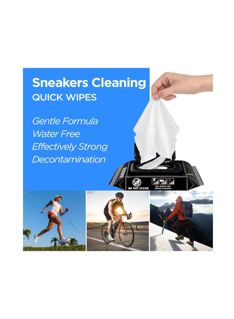 BIGBIGRIVER Shoe Cleaning Wet Wipes 2 Packs 30 Pcs Each for Leather Shoes, Sneakers , Sports Shoes, Boots, Loafers and Oxfords, Sandals & Flip-Flops - Image 2