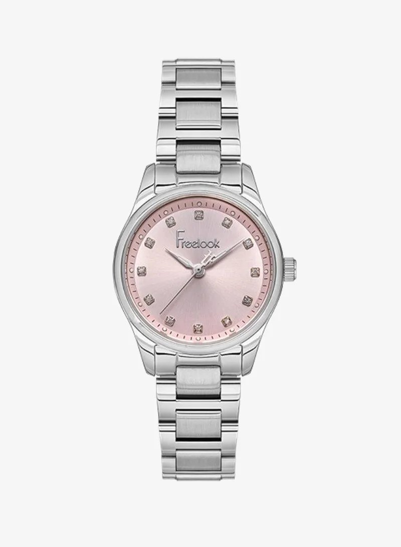 Freelook Paris Freelook - Naturelle Women's Watch | Steel Case | Stainless Steel Band | Pink & Round Dial | Analog | Japanese Quartz | Mineral Glass | Premium Luxury Watch | Ideal Gift | Water Resistant 50 Meters