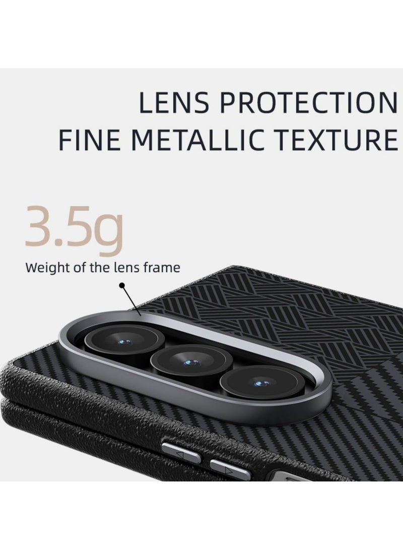 General Carbon Fiber Magnetic Case Compatible with Samsung Galaxy Z Fold 7 2025Cover with Invisible Magnetic, Ultra-thin Matte Anti Shock and Anti Fall Cover for Wireless Charging  - Image 4