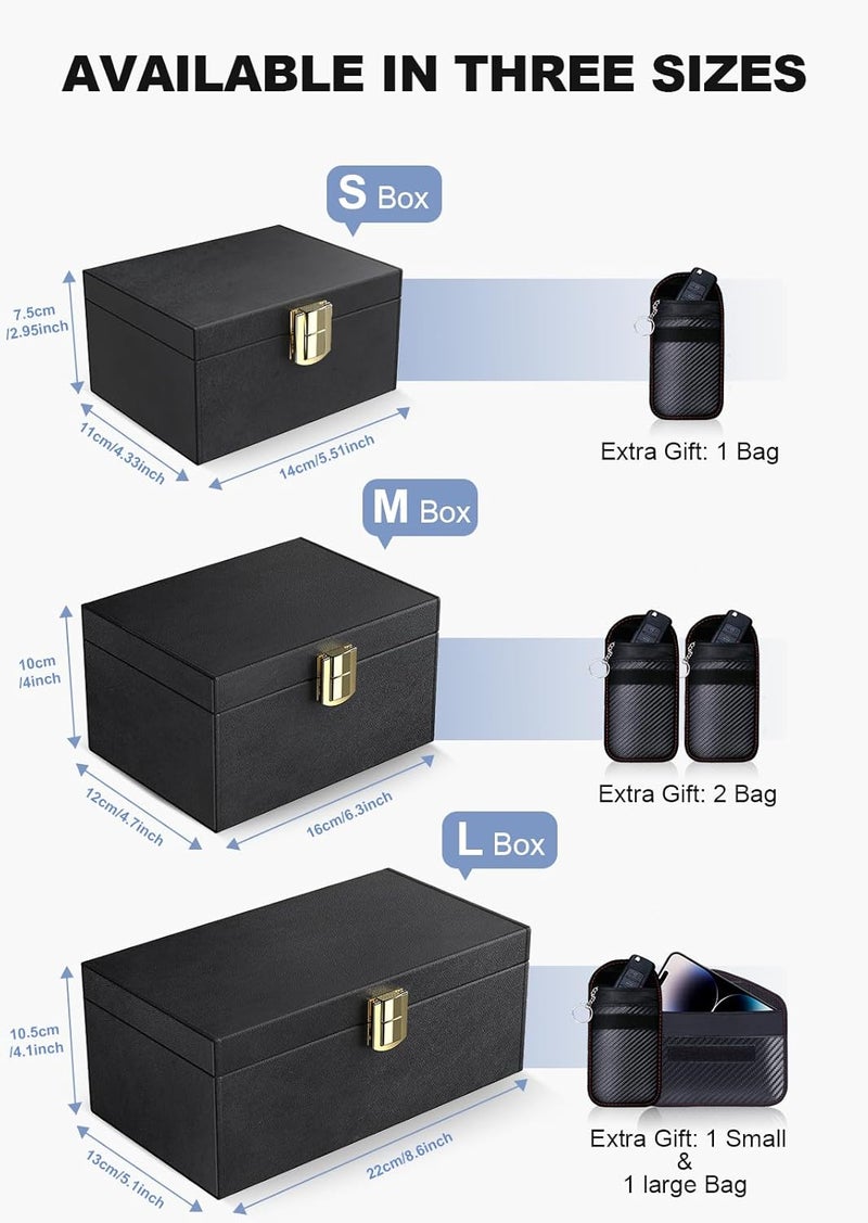 Samfolk Faraday Box with Faraday Pouch 2 Pack - Keyless Entry Car Key Safe Protector RFID Anti-Theft Signal Blocking Cages - Image 5