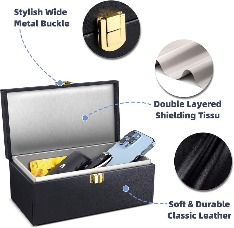 Samfolk Faraday Box with Faraday Pouch 2 Pack - Keyless Entry Car Key Safe Protector RFID Anti-Theft Signal Blocking Cages - Image 4