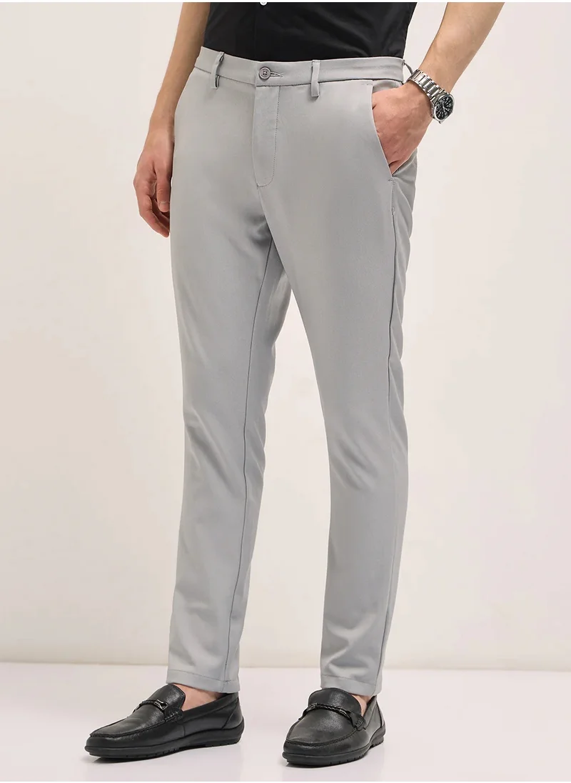 THE BEAR HOUSE Men's Casual Trousers Slate Grey, Relaxed Fit, Soft & Breathable Fabric, Elastic Waist, Stylish Everyday Wear, Versatile & Comfortable Bottoms for Any Occasion