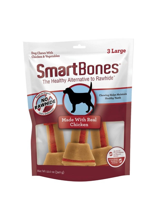 SmartBones With Real Chicken Large Chews, Treat Your Dog To a Rawhide-Free Chews For Dogs, 3 Count - Image 1