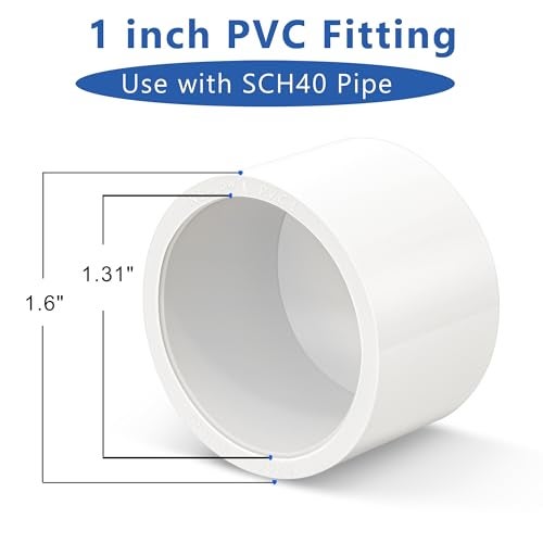 ZhiYo 1 inch PVC Fitting End Cap, 10-Pack Pipe Elbow Connectors, Furniture-Grade SCH40 PVC Pipe Fittings for Greenhouse, Frames, Sheds, Pet Beds, Pet Enclosures, Hydroponic and Tent Structures - Image 2