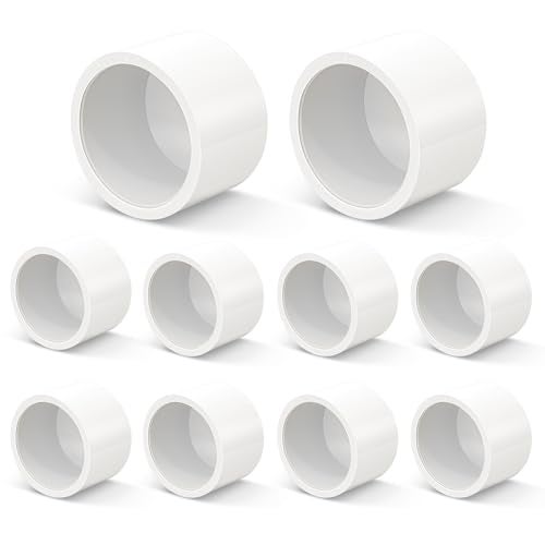 ZhiYo 1 inch PVC Fitting End Cap, 10-Pack Pipe Elbow Connectors, Furniture-Grade SCH40 PVC Pipe Fittings for Greenhouse, Frames, Sheds, Pet Beds, Pet Enclosures, Hydroponic and Tent Structures - Image 1