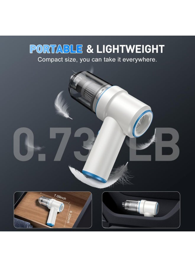 YOUWE7 Handheld Car Vacuum Cleaner, 11000PA Vacuum Cleaner & Air Duster, 120W High Power Vacuum Portable Cordless, Hand Held Vacuum Rechargeable with Multi-Nozzles & LED Light for Home, Car, Office - Image 2