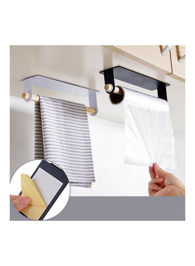 2-Piece Self-Adhesive Hand Towel Bar Hanger Black/White/Beige - Image 2