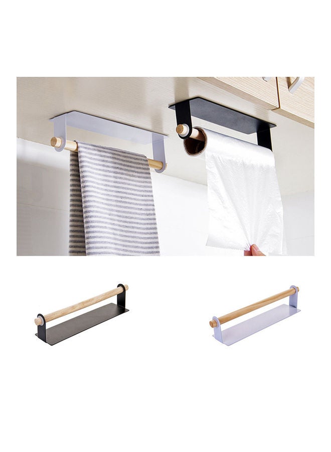 2-Piece Self-Adhesive Hand Towel Bar Hanger Black/White/Beige - Image 1
