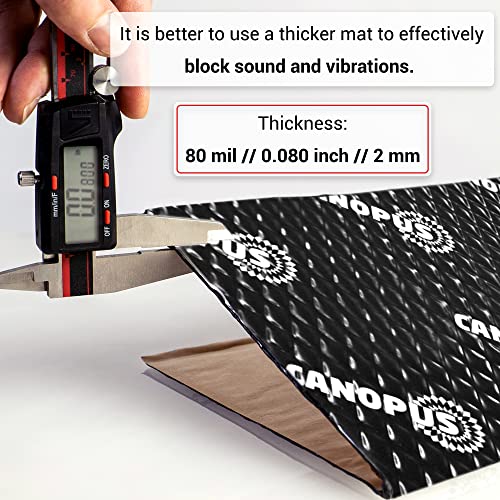 CANOPUS Car Sound Deadening Mat - 80 mil, 10 sqft, Butyl Sound Deadener for Trunk, Doors, Floor & Ceiling, Audio Dampening Material, Pack of 10 Sheets, Black - Image 4