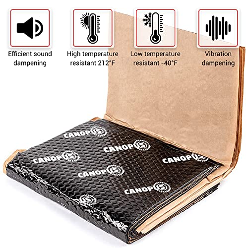 CANOPUS Car Sound Deadening Mat - 80 mil, 10 sqft, Butyl Sound Deadener for Trunk, Doors, Floor & Ceiling, Audio Dampening Material, Pack of 10 Sheets, Black - Image 2