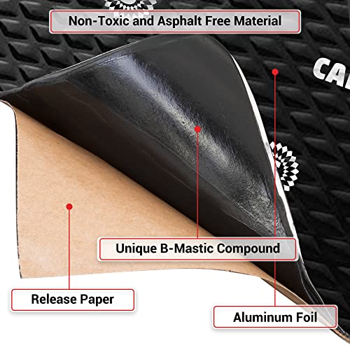 CANOPUS Car Sound Deadening Mat - 80 mil, 10 sqft, Butyl Sound Deadener for Trunk, Doors, Floor & Ceiling, Audio Dampening Material, Pack of 10 Sheets, Black - Image 3