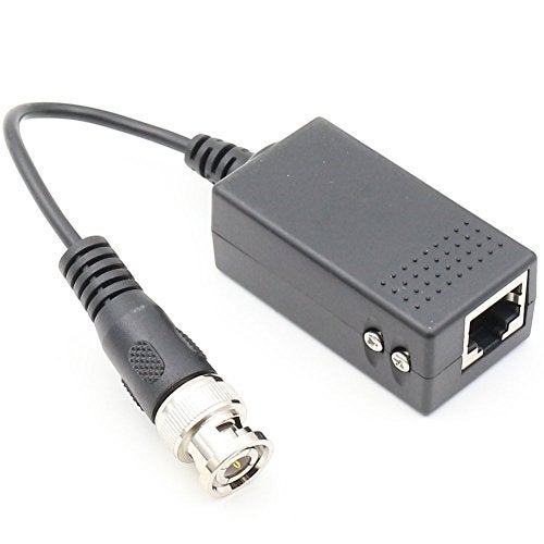 ANHAN Passive Video Balun with Power BNC to RJ45 Adapter Cat5 / Cat6 Cable to BNC Male Network Transceiver for CCTV Security Surveillance Camera 1 Pair - Image 5