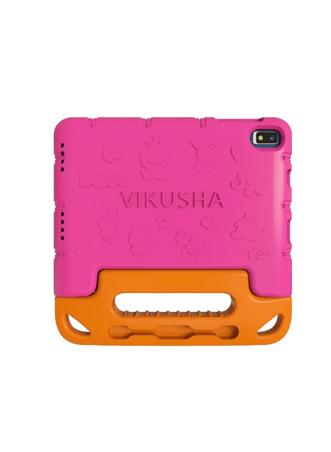 فيكوشا جهاز لوحي للأطفال فيكوشا V-N7، ذاكرة وصول عشوائي (RAM) سعة 4 جيجابايت + 64 جيجابايت، واي فاي، مقاس 8 بوصات، وردي اللون، مع غطاء من مادة إي في إيه، مقاوم للسقوط، أفضل هدية لطفلك - Image 2