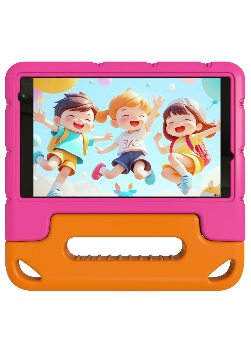 فيكوشا جهاز لوحي للأطفال فيكوشا V-N7، ذاكرة وصول عشوائي (RAM) سعة 4 جيجابايت + 64 جيجابايت، واي فاي، مقاس 8 بوصات، وردي اللون، مع غطاء من مادة إي في إيه، مقاوم للسقوط، أفضل هدية لطفلك - Image 1