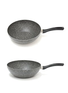 Hascevher Granite Wok Pan Non-Stick Coating Frying Pan Cookware Stir Fries, Made in Turkey 28cm - 4L  - Image 2