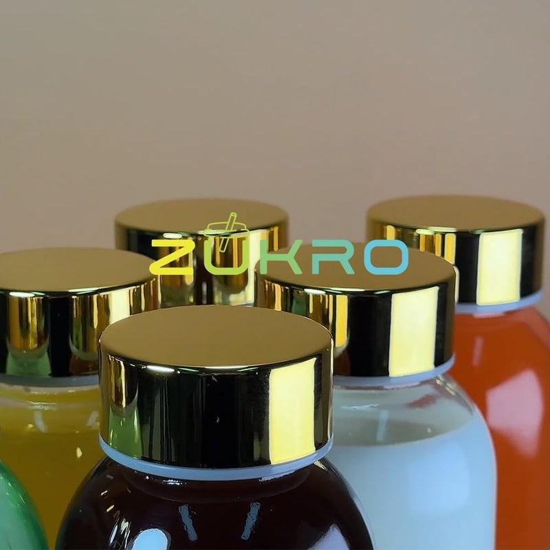 Zukro Replacement Metal Lids for Luxfuel/Brieftons/Sursip 10oz/16oz/18oz/24oz Glass Water Bottles, Stainless Steel Cap Fits For Bottles With Mouth Opening 1.49 Inch, Leak-Proof, Set of 3 Gold - Image 5