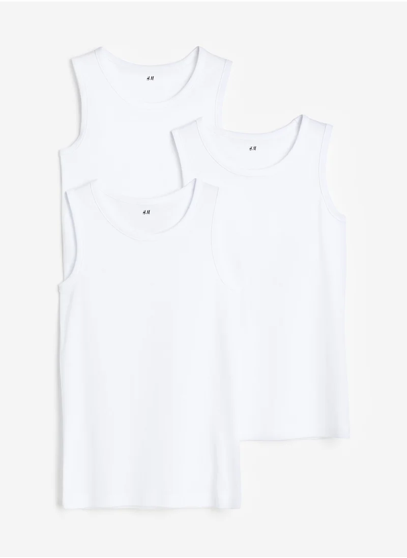 H&M 3-Pack Cotton Jersey Vest Tops