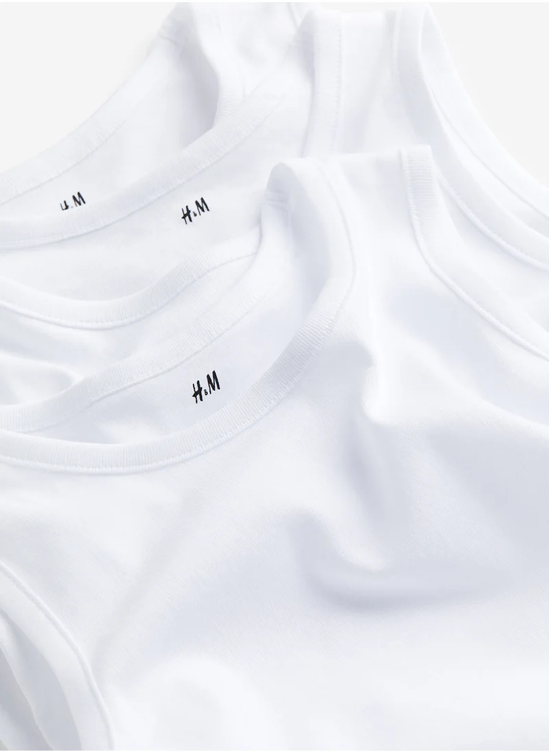 H&M 3-Pack Cotton Jersey Vest Tops