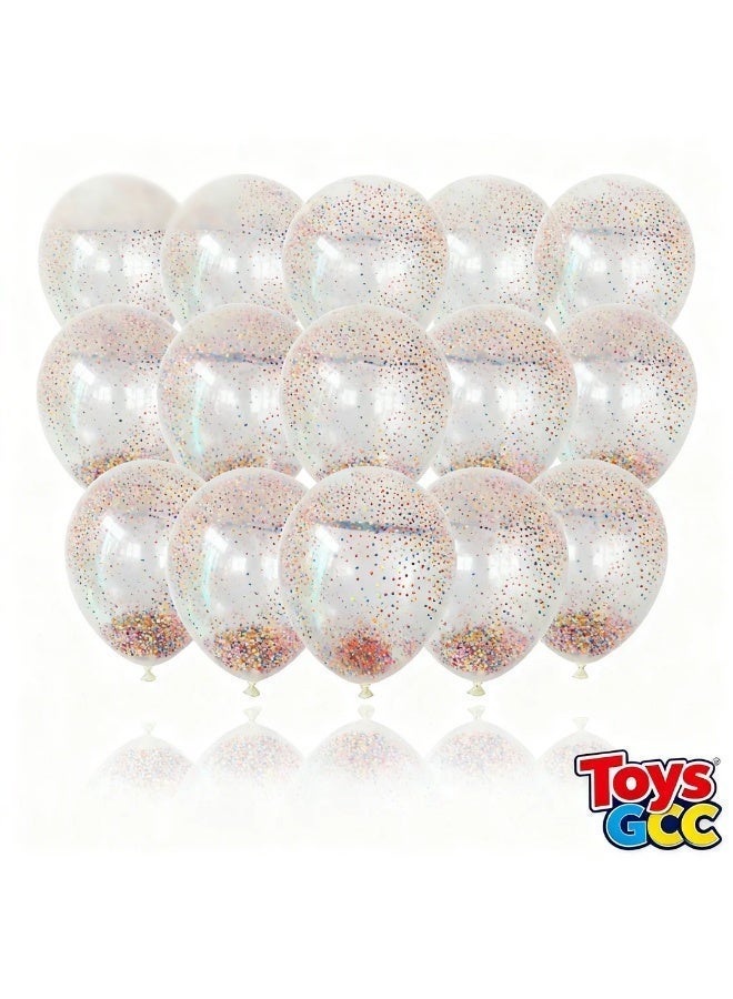 Toys GCC Transparent Foam Bead Balloons 12 Inch Party Balloons 20PCS Clear Latex Balloons with Colorful Foam Beads Premium Celebration Balloons Luxury Birthday Decoration Balloons Elegant Event Party Balloons Unique Foam Bead Balloons Creative Surprise Party Decor Balloons - Image 3