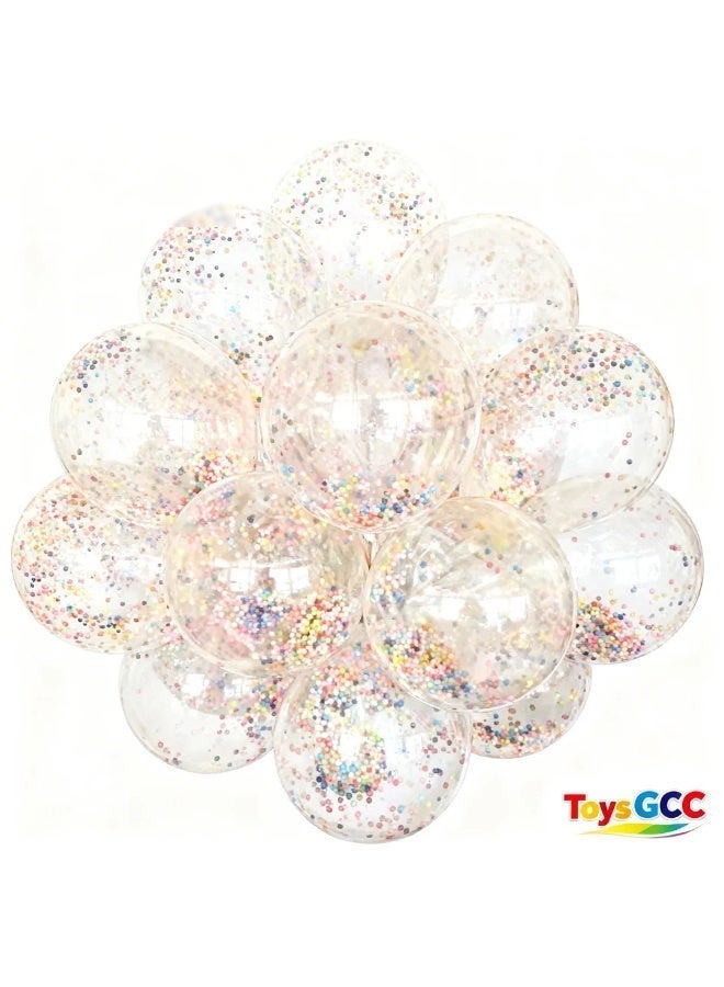 Toys GCC Transparent Foam Bead Balloons 12 Inch Party Balloons 20PCS Clear Latex Balloons with Colorful Foam Beads Premium Celebration Balloons Luxury Birthday Decoration Balloons Elegant Event Party Balloons Unique Foam Bead Balloons Creative Surprise Party Decor Balloons - Image 5