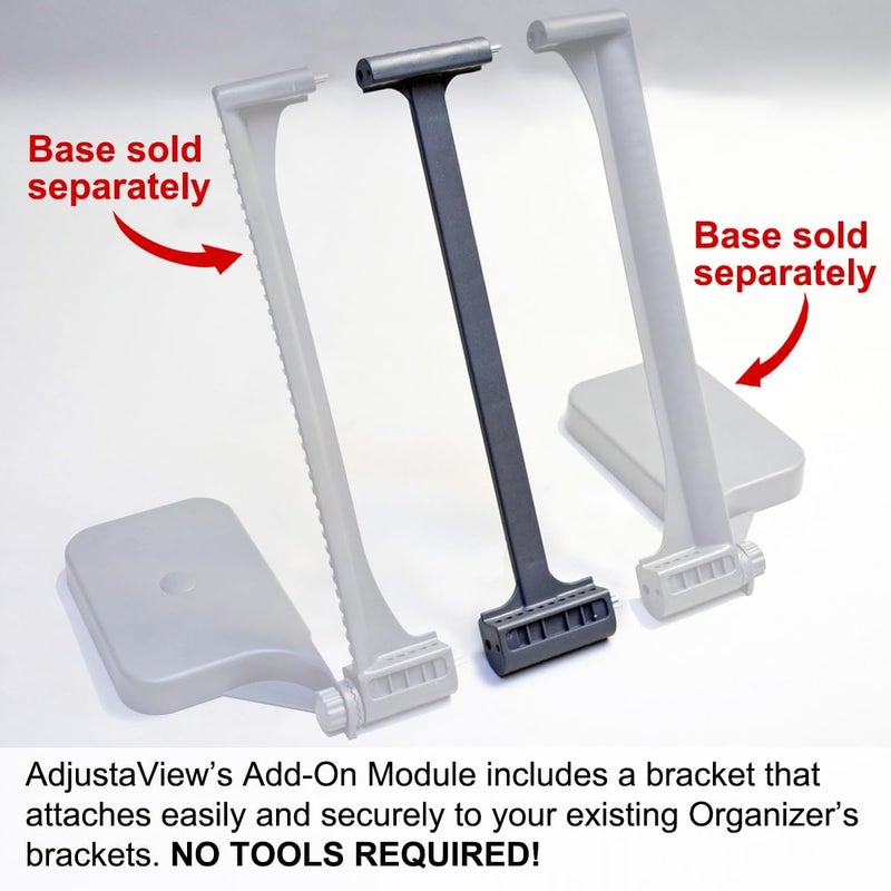 Ultimate Office AdjustaView 10-Pocket Desk Reference Organizer Add-On with Easy-Load Pockets (Add-On Module Only), Black Pockets - Image 3