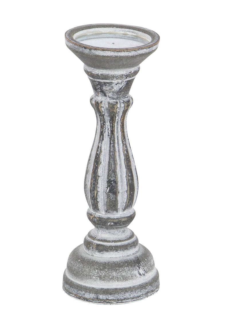 Deco 79 Wooden Decorative Candle Holder Distressed Turned Candle Stand, Set of 3 Candlestick Holder 15 - Image 1