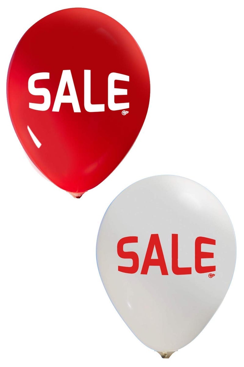 HK balloons Rubber Pack Of 50 "Sale " Red And White Printed Balloons Decoration for Product Promotion Sale Marketing Party Decoration Balloons - Image 2