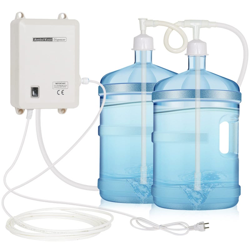 LIYUAN Bottle Water Dispensing System with Double Inlets 5 Gallon Water Jug Pump 5Gal Electric Water Dispenser Automatic Refrigerator Ice Maker Water Dispenser Pump for Home and Kitchen - Image 1