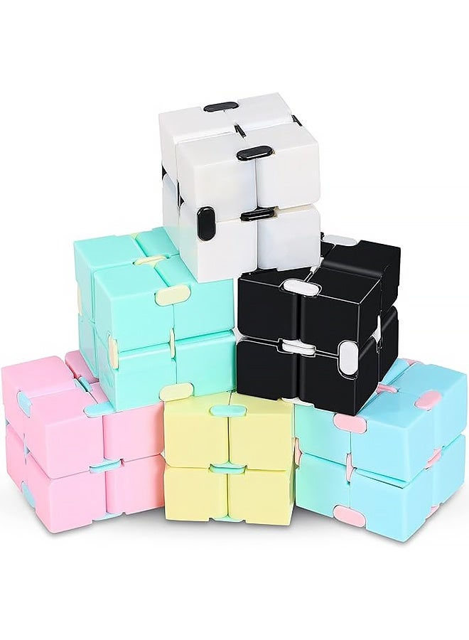 6 Pieces Cube Toy, Stress and Anxiety Relief Cube, Mini Durable Stress Relieving Toy for Adults Anxiety Relief - Image 1