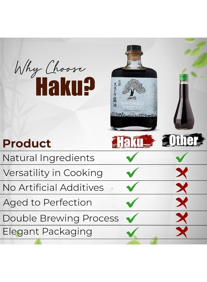 HAKU Smoked Shoyu Soy Sauce (375 ml) - Authentic Japanese Artisanal Umami Seasoning Sauce with Unique Smoky Flavor - Traditional Gourmet Dip Sauce & Marinade for Sushi, Meat & Asian Cuisines - Image 5