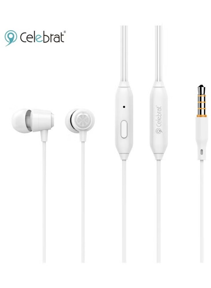 Celebrat Wired Stereo In-Ear Headphone Celebrat White/Black - Image 1