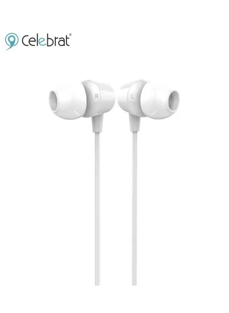 Celebrat Wired Stereo In-Ear Headphone Celebrat White/Black - Image 2
