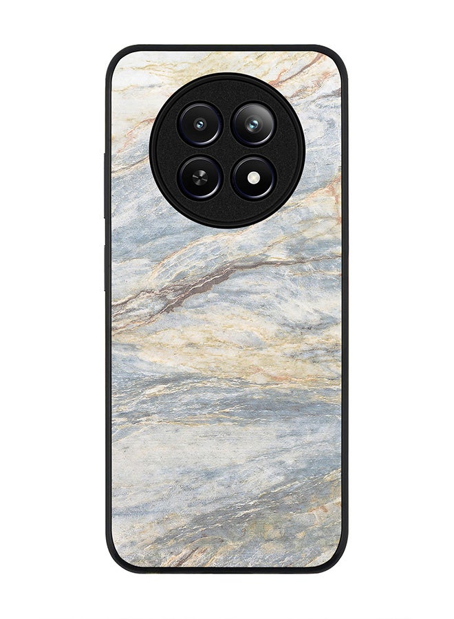 Stylizedd Rugged Black edge case for Realme 12 / Realme 12x, Slim fit Soft Case Flexible Anti Drop TPU Gel Thin Cover -  Marble Print Grey Classic - Image 1