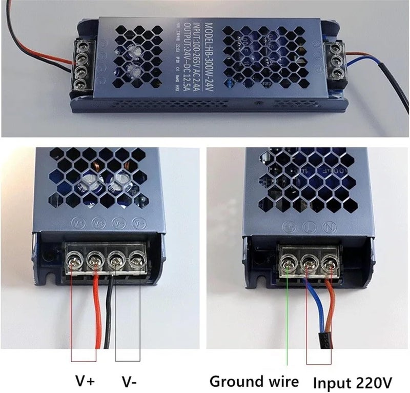 AC DC 220V to 12V 24V Switching Power Supply 500W 12V 24V Super Thin 12 24 V Volt 60W 100W 200W 300W 400W 500W A/D(12V - 300W) - Image 5
