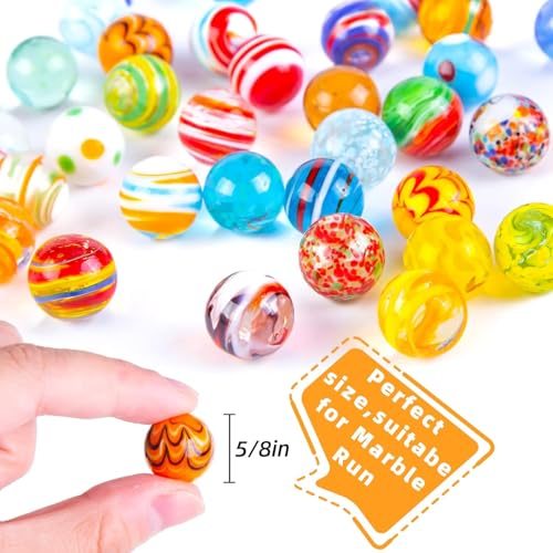 MCPINKY 36PCS Glass Marbles, Including 5 Glow in The Dark Marbles for Vase Filler, Fish Tank, Table Scatter Decoration - Image 5