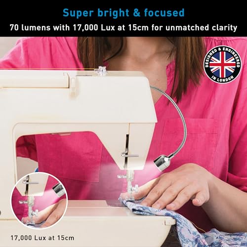 Daylight Company Sewing Machine Lamp, Professional Led Light, Fits Most Machines, Bright Led Lamp, Chrome,3.5*2.3*25cm [Energy Class A+] - Image 5