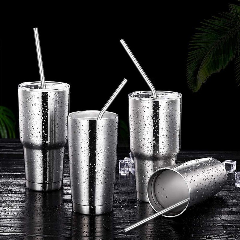 ALINK 8-Pack Stainless Steel Straws, 10.5â€ Long Reusable Replacement Metal Straws for 20 30 OZ Yeti Tumbler, RTIC, Tervis, Mason Jar, With 2 Cleaning Brush and 1 Carrying Case - Image 4