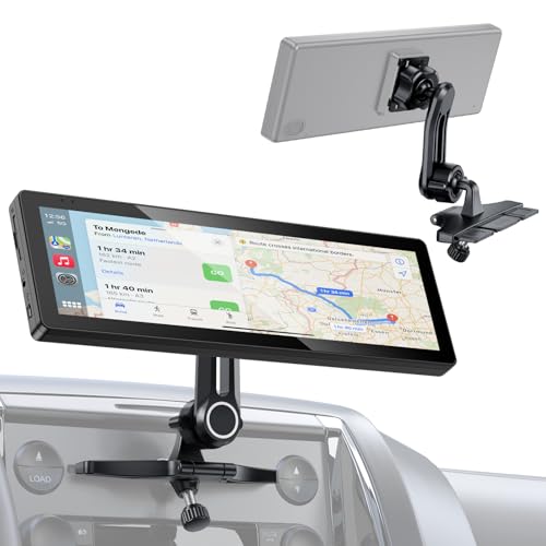 iGoevo Extended Arm CD Slot CarPlay Screen Mount – Higher Viewing Position for Better Visibility, Extra Clearance for Various Dashboard Layouts, Compatible with 7"–10.26" CarPlay Displays - Image 1
