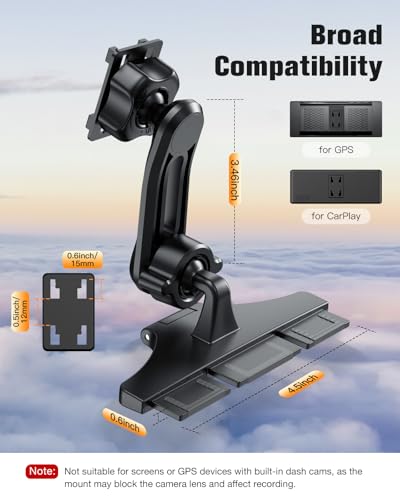 iGoevo Extended Arm CD Slot CarPlay Screen Mount – Higher Viewing Position for Better Visibility, Extra Clearance for Various Dashboard Layouts, Compatible with 7"–10.26" CarPlay Displays - Image 3