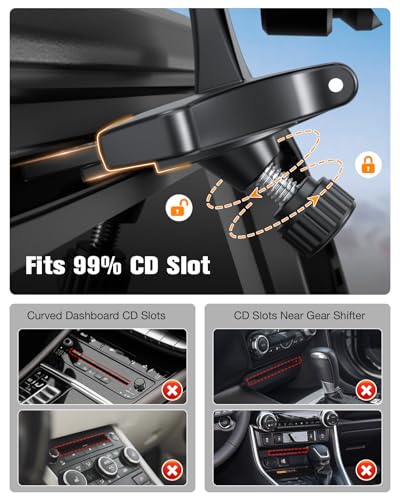 iGoevo Extended Arm CD Slot CarPlay Screen Mount – Higher Viewing Position for Better Visibility, Extra Clearance for Various Dashboard Layouts, Compatible with 7"–10.26" CarPlay Displays - Image 5