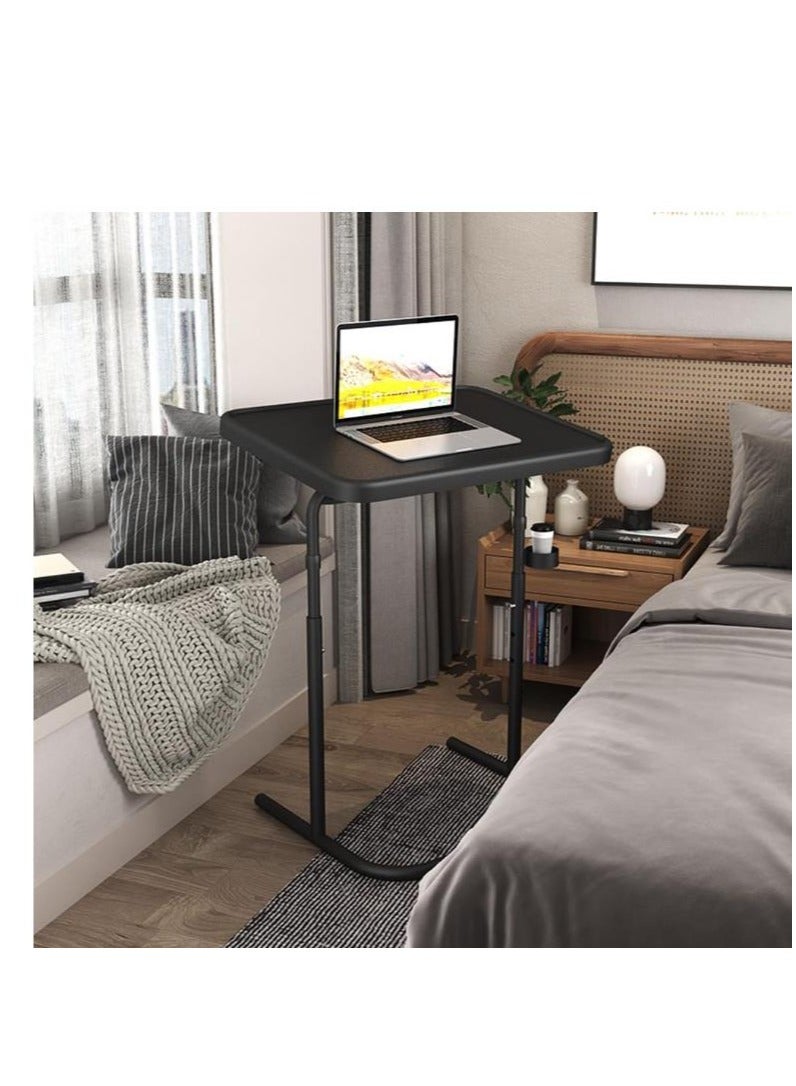 Golden Foldable Standing Desk, Magnetic Height Adjustable Small Laptop Desk, Tiltable Portable Office Work Station, for Home Office & School (Black) - Image 1
