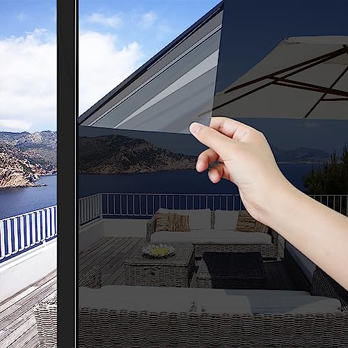 ConCusT Thickened UV Blocking One Way Window Film Privacy Tint Film for Home Vinyl Film NonAdhesive Anti UV Static Cling Window Sticker for Skylight 3543 Inch X 131 Feet