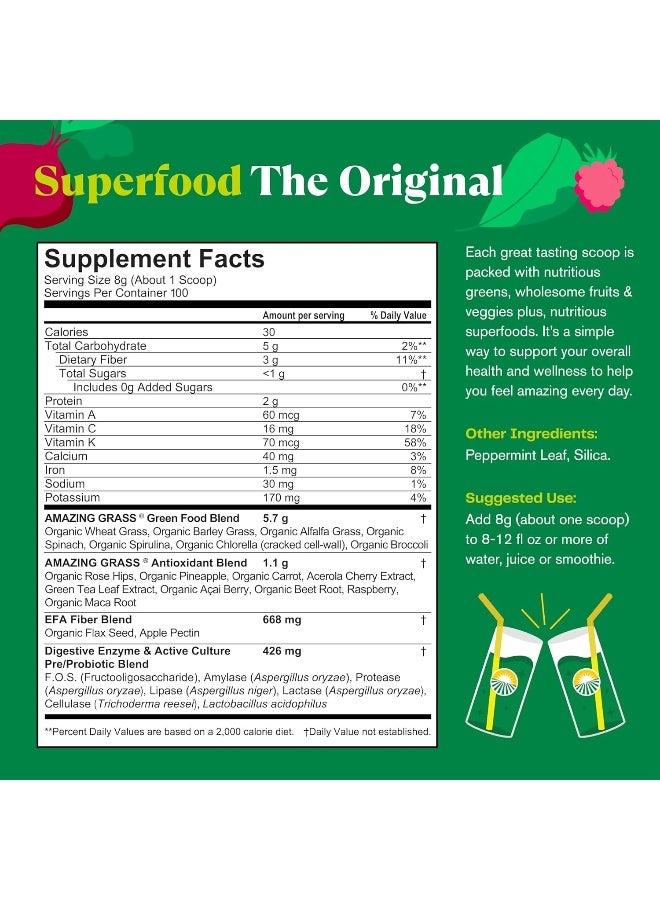 Amazing Grass Greens Blend Superfood Drink Powder - 8.5 oz - Image 4