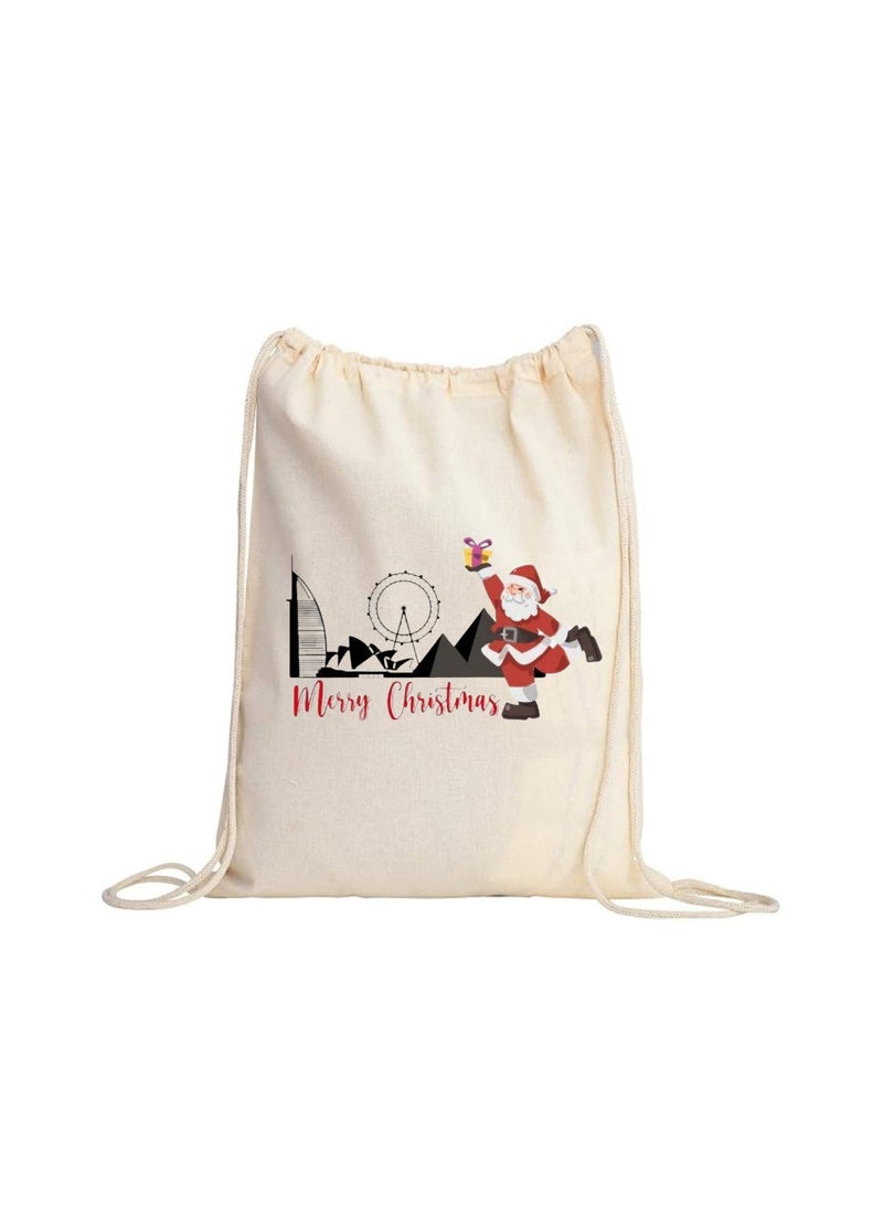 PRINTSHOP4ME Christmas Santa Drawstring Bags With Christmas Design-Durable Sports Backpack For Kids,Great For School And Everyday Use,Lightweight For Everyday Use - Image 1